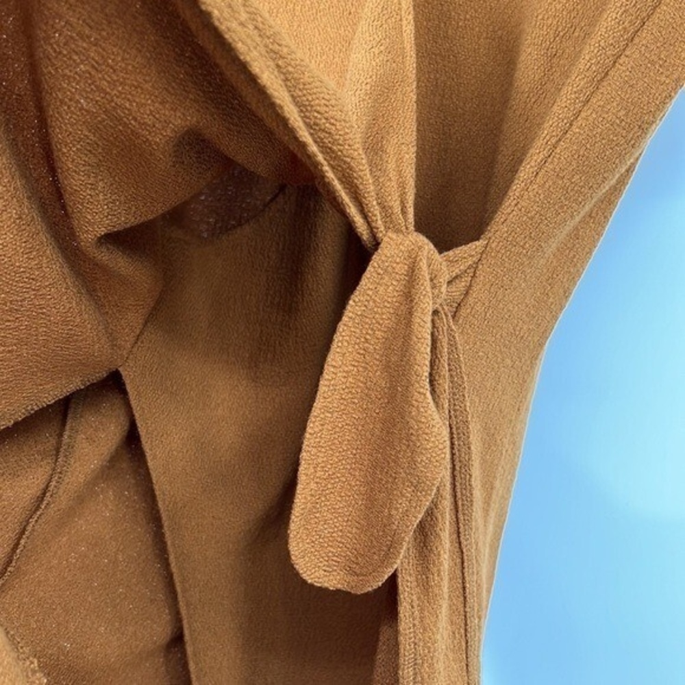 Texture & Thread Dress‎ Womens Small Orange Short Sleeve True Wrap Side Tie - Picture 2 of 10